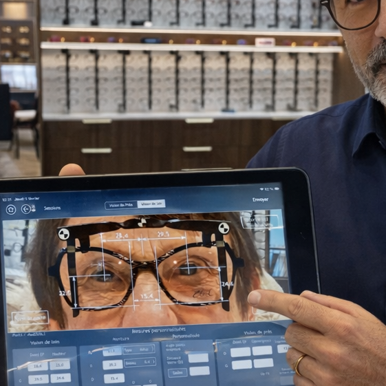 Un opticien explique l'adaptation aux verres progressifs à Boulazac près de Périgueux