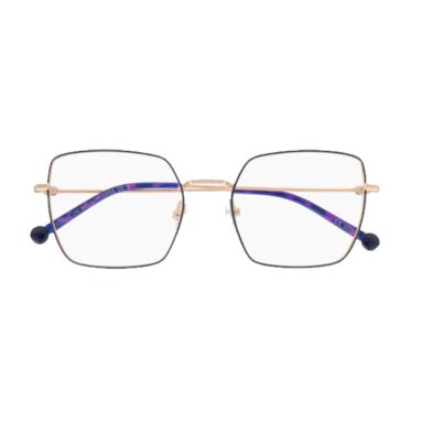 Monture carrée or & contours noirs – 100 % Santé