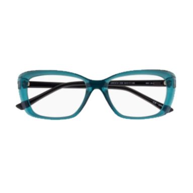 Lunettes femme rectangulaires bleu canard translucide, 100 % Santé
