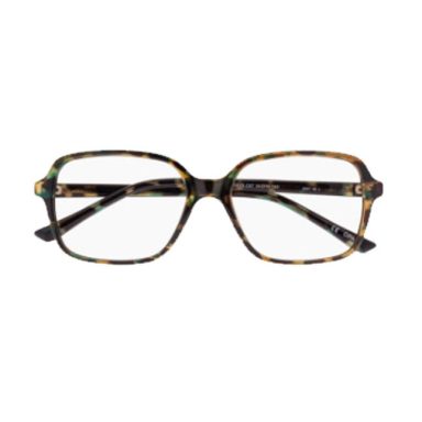 Lunettes rectangulaires écaille vert et or, femme, offre 100 % Santé
