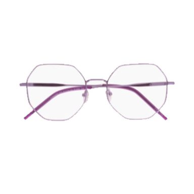 Lunettes femme hexagonales violettes, offre 100 % Santé
