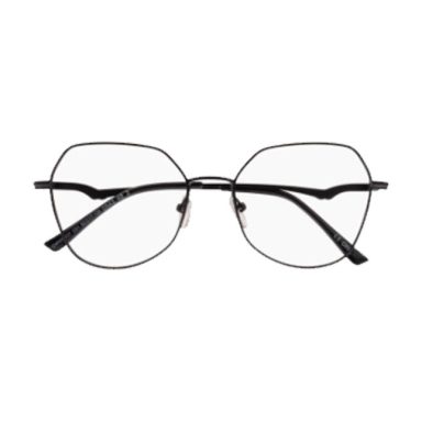 Lunettes femme métal noir forme papillon géométrique, offre 100 % Santé
