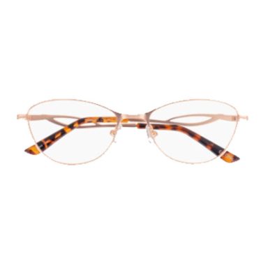 Lunettes cat‑eye métal doré avec branches écaille, femme, 100 % Santé
