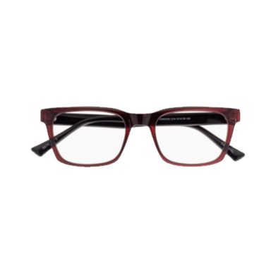 Monture homme rectangle bordeaux brillant – 100 % Santé
