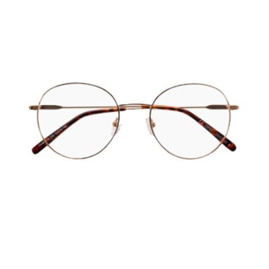 Lunettes femme rondes dorées avec branches écaille pour femme, offre 100 % Santé
