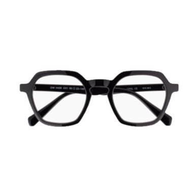 Monture homme géométrique noire brillante – 100 % Santé
