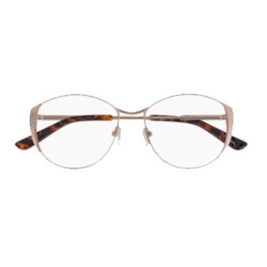 Lunettes ovales métal champagne branches écaille, offre 100 % Santé
